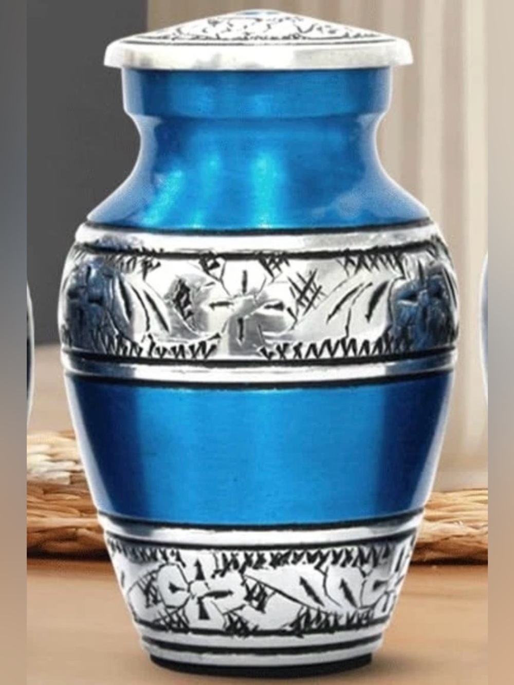 Solace Forever Elegant Metal Handcrafted Small Cremation Urn for Human Ashes.